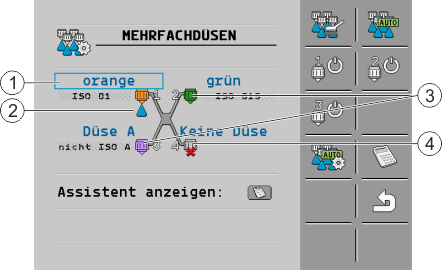 Maske Mehrfachdüsen im Select-Modus