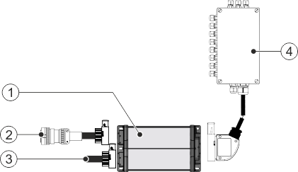 Eine ECU mit Kabeln