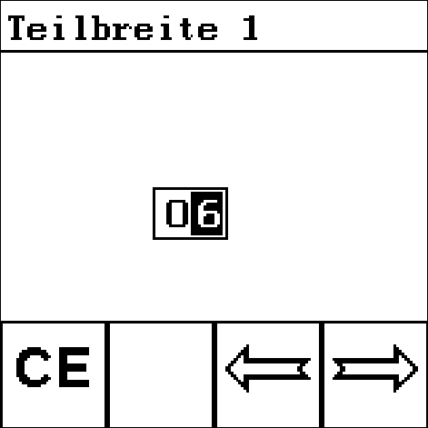 Dateneingabe - Teilbreite