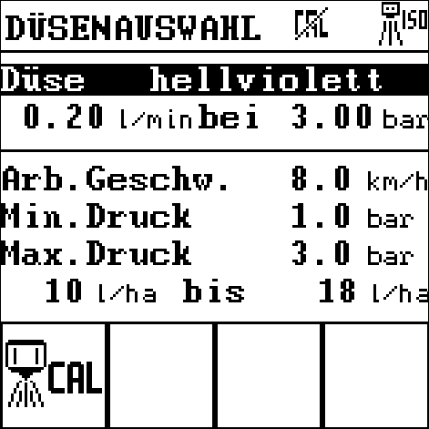 Düsenauswahl 1